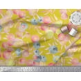 thumbnail image 2 of Soimoi polyester Crepe Fabric Flower & Leaves Watercolor Printed Fabric 1 Yard 42 Inch Wide, 2 of 3