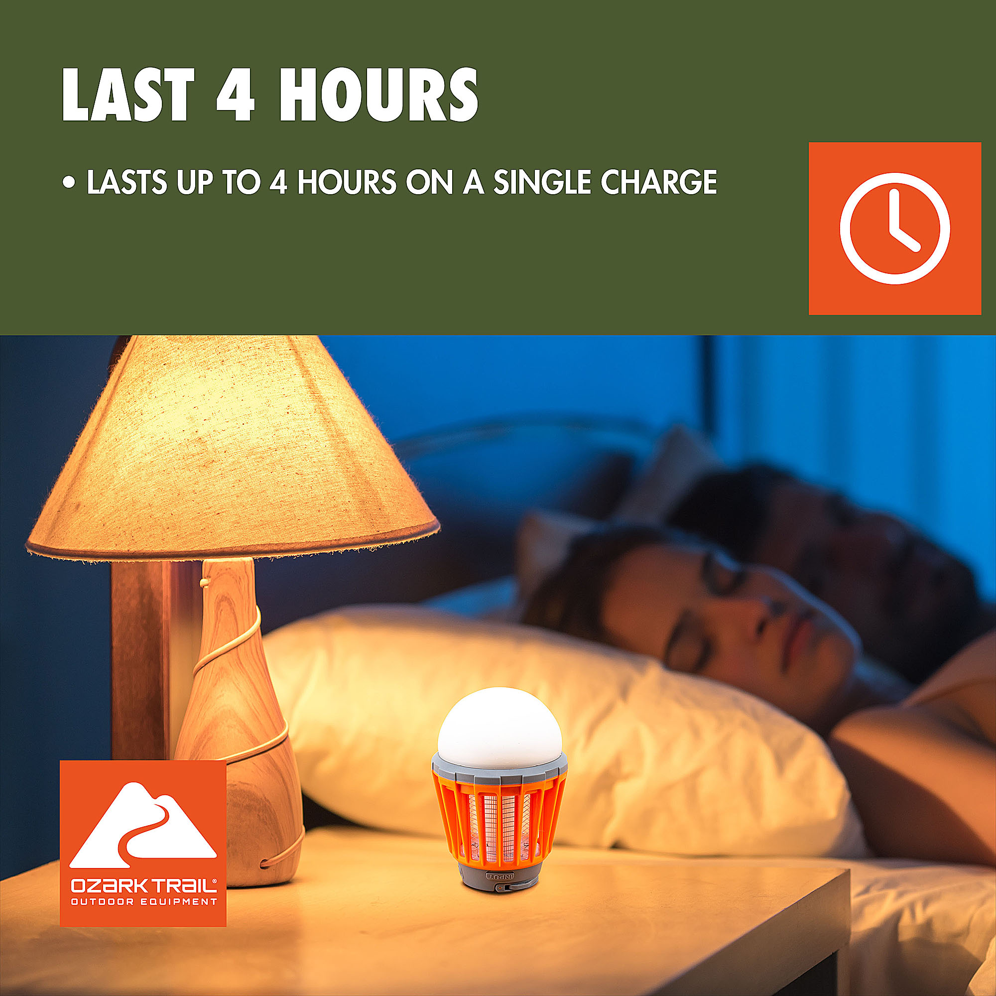 Ozark Trail Rechargeable Bug Zapper & LED Lantern, Orange photo 4
