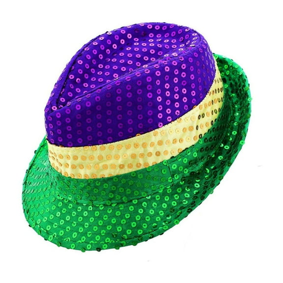 Mardi Gras Hat Fedora Sequin Cap Mardi Gras Accessory Set Party Favors