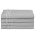 thumbnail image 4 of 6 Piece 1800 Collection Bed Sheet Set with Extra Pillowcases, Deep Pockets Fitted Sheet, 100% Soft Microfiber, Hypoallergenic, Cool & Breathable, California King, Silver Gray, 4 of 4