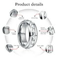 thumbnail image 5 of JQUEEN Mens Tungsten Rings 925 Sterling Silver Pyramid Inlay 8mm Ring Beveled Edge Comfort Fit, 5 of 5