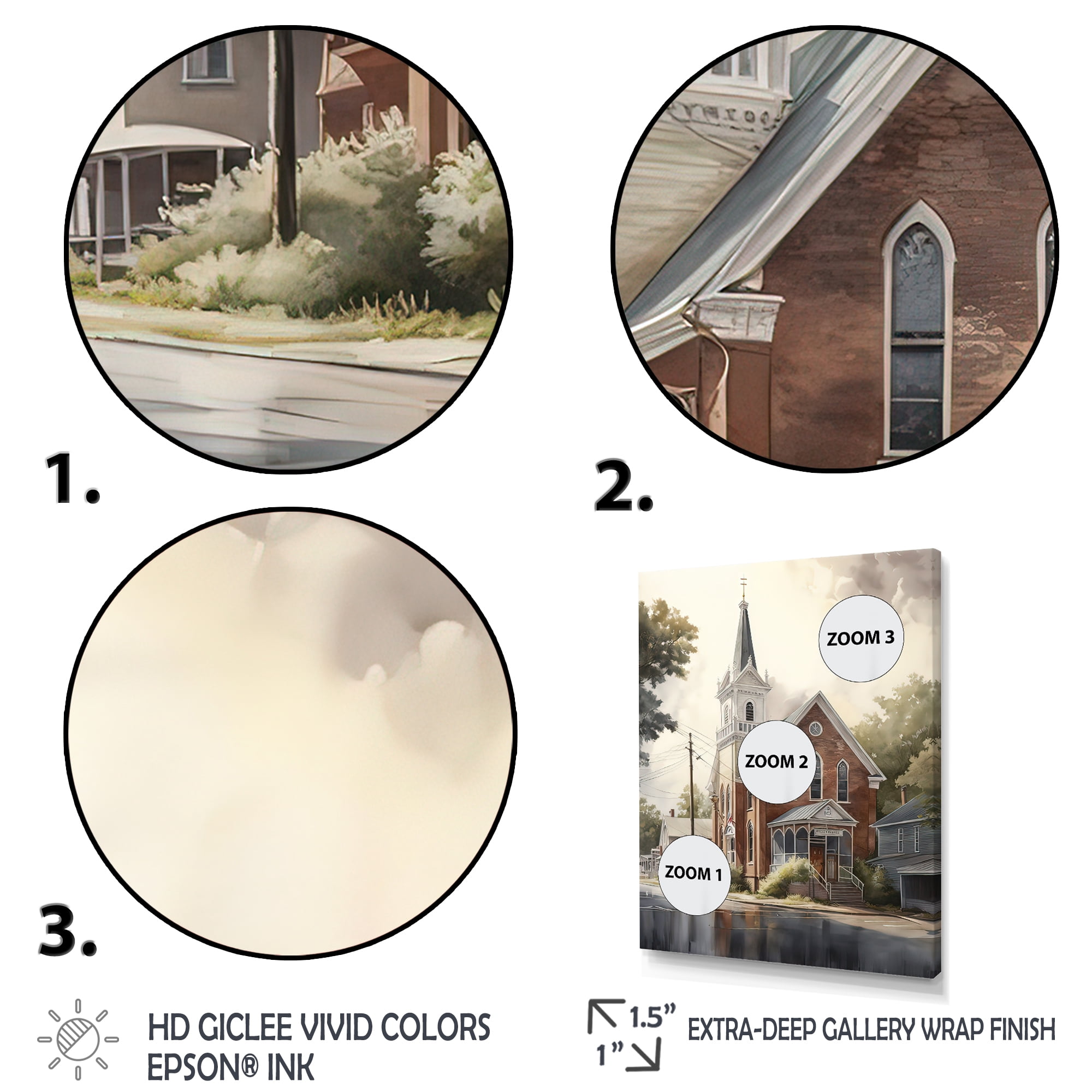 Designart Church In Country Town III Canvas Wall Art