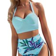thumbnail image 2 of Travelwant Women's High Waist Bikini Swimsuit Floral Print Tie Two Piece Bathing Suit, 2 of 7