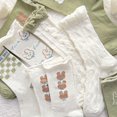 thumbnail image 4 of Calcetines Blancos Mujer Contraste Color Medio Tubo ins Moda Todo Partido Primavera Verano Estilo Delgado Oso Lindo Estudiantes Japoneses Verde Influencer Largospangjing, 4 of 4