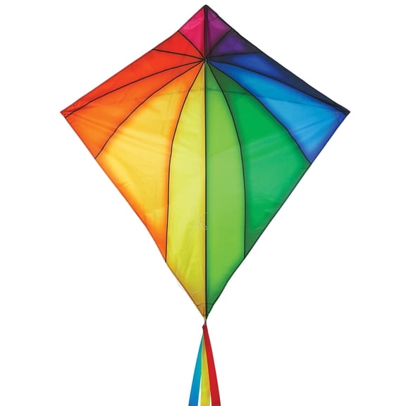 In the Breeze 3506 — Rainbow Stained Glass 46-inch Diamond — Colorful, Easy-Flying Kite with Included Kite Line and Bag