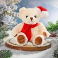 thumbnail image 4 of Christmas Teddy Bear Doll With Santa Hat Plush Ornament For Festive Home Decor Soft Safe Fabric Lightweight And Reusable Gift Idea For Holiday Cheer Keepsake, 4 of 6