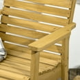 thumbnail image 6 of Outsunny Wooden Outdoor Rocking Chair, Traditional Slatted Wood Rocker with Armrests for Indoor & Outdoor, Light Brown, 6 of 9