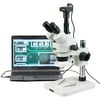 AmScope 3.5X-180X Manufacturing 144-LED Zoom Stereo Microscope with 1.3MP Digital Camera New