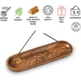 thumbnail image 2 of Folkulture Incense Holder or Insence Burner, Modern Incense Ash Catcher or Insense Sticks Holder for Home Décor, Fire Resistant, Wooden Incense Tray for Sticks, Mango Wood, Tulip, 2 of 6