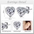 thumbnail image 2 of Briana Williams April Birthstone Studs Earrings 925 Sterling Silver Heart Jewelry, 2 of 4