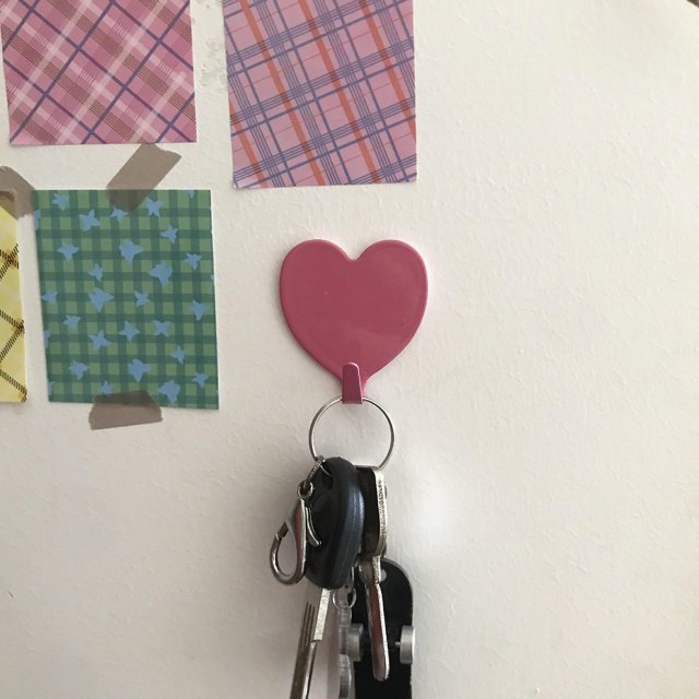 Taian Girl Heart Simple Creative Home Gancho adhesivo Love Peach Heart Silver Hook Decoración de la habitación, Love Gancho adhesivo, Heart Gancho decorativo 12 (bloomy