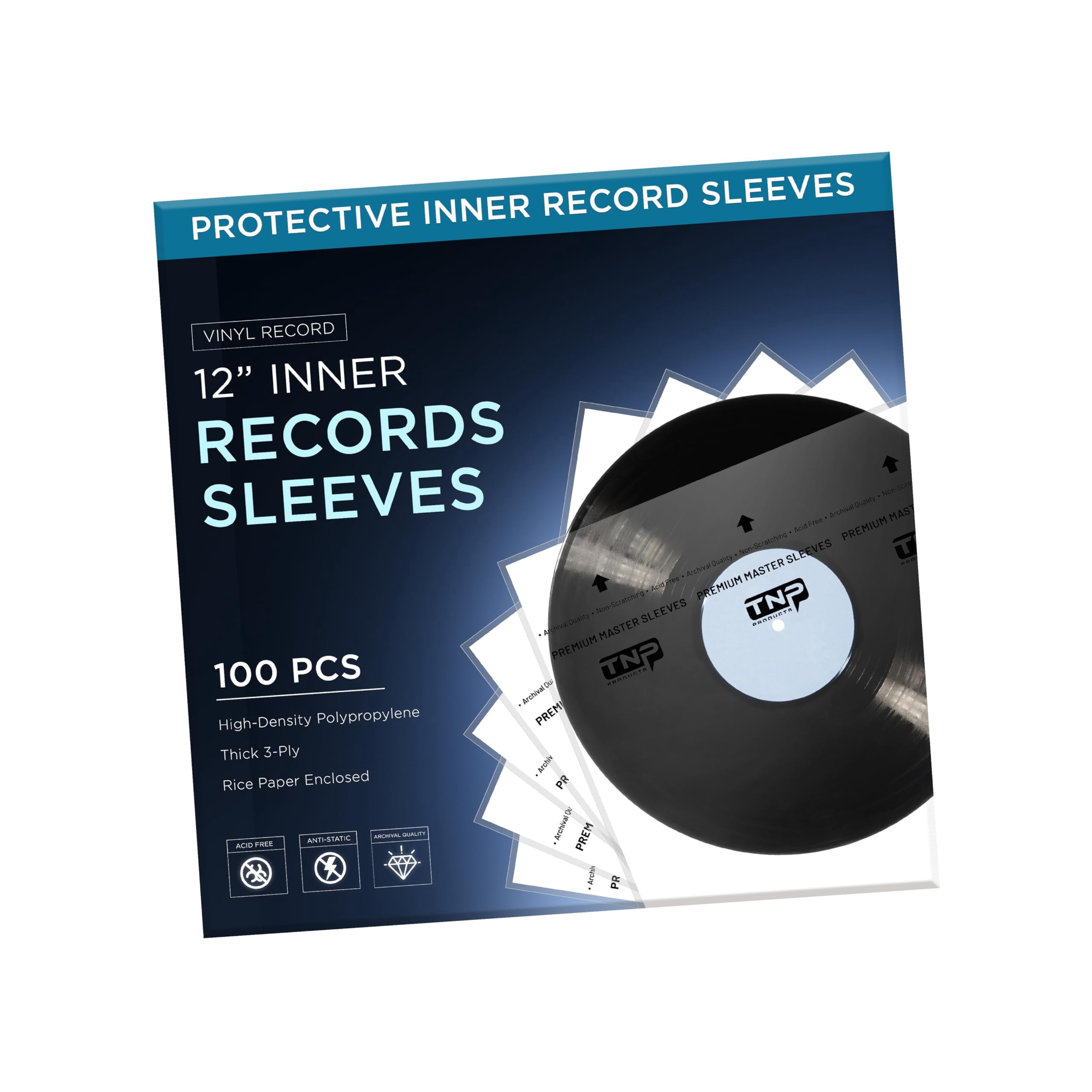 Invest In Vinyl Record Protection Pack of 100 Clear Plastic LP