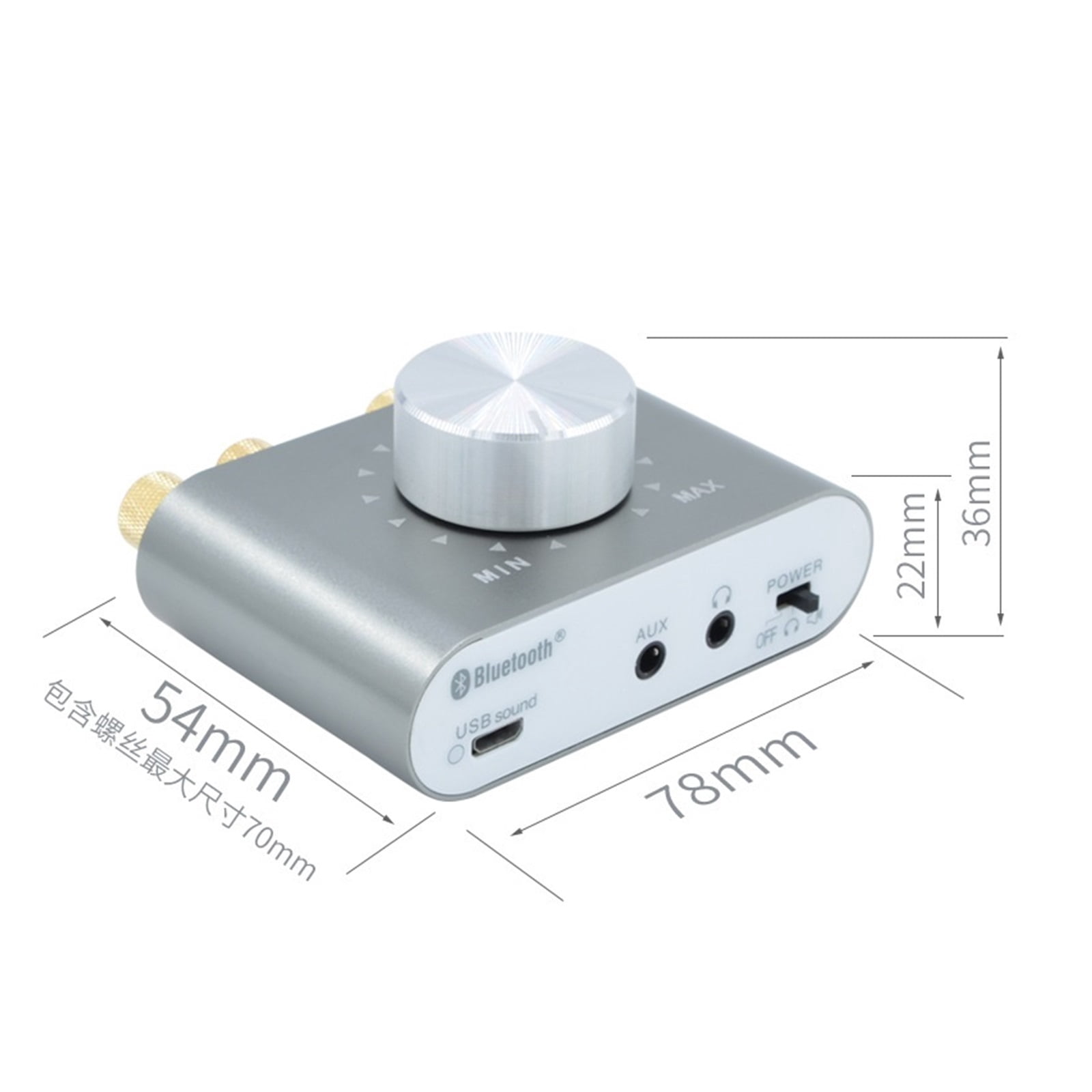 Digital Amplifier Hifi Stereo Home Receiver Power AMP Bluetooth 5.0 Sound Amplifiers ,Bass & Treble Control