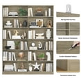 thumbnail image 3 of Homfa 74.3” Double Wide 6-Tier Bookcase, Extra Large Wooden Freestanding Display Bookshelf for Home Office Living Room, Gray, 3 of 7