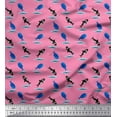 thumbnail image 1 of Soimoi Satin Silk Fabric Waves,Whale & Dolphin Ocean Decor Fabric Printed Yard 42 Inch Wide, 1 of 1