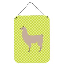 Caroline's Treasures BB7742DS1216 Llama Green Wall or Door Hanging Prints, 12x16, multicolor