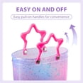 thumbnail image 6 of MOBYDICK Kids Toddler Light Up Rain Boots for Girls Waterproof Boots with Easy on Handles, Pink Purple, Size 10, 6 of 8