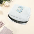 thumbnail image 3 of Unique Bargains 1 Pc Letter C Pattern Makeup Bag for Travel White Corduroy, 3 of 6