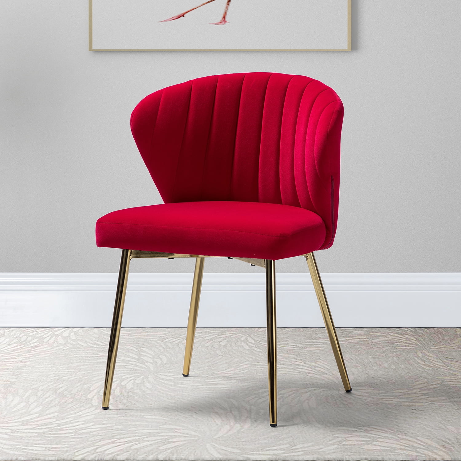 14 Karat Home Luna Wingback Chair, Red