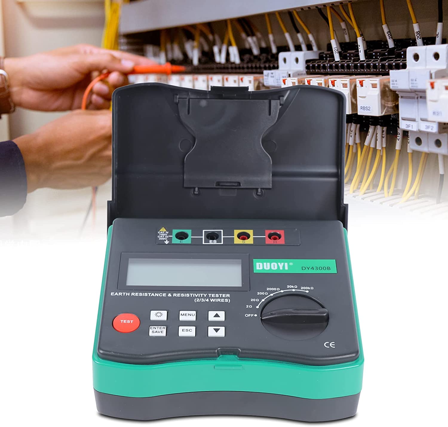 Fichiouy Multimeter Tester 4Terminal Soil Resistivity Earth Ground