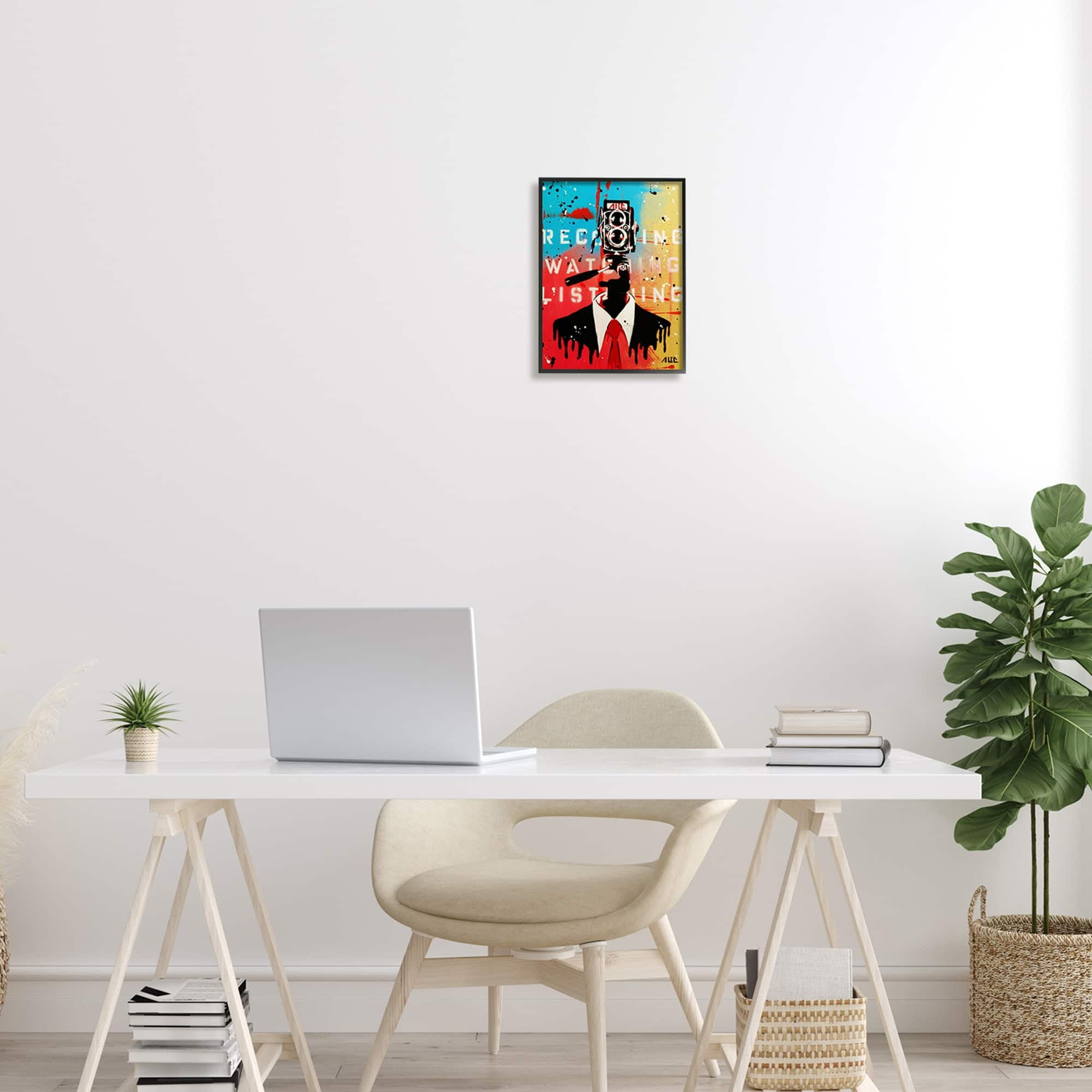 Stupell Industries Speckled Abstract Person Bold Camera Text Collage Framed Wall Art, 16 x 20, Design by AbcArtAttack