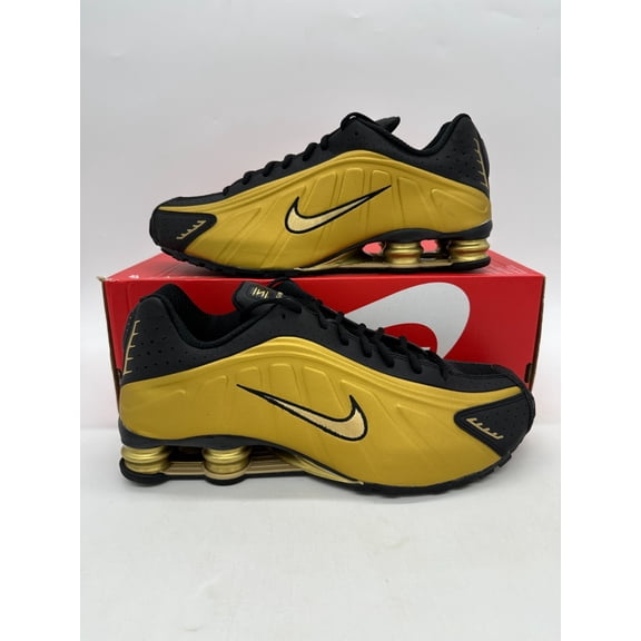 Nike Shox R4 Men's Size 13 Gold Black Running Athletic Shoes HQ1988 700