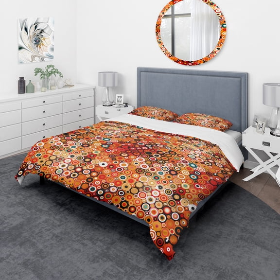 Designart 'Disco Style Pattern with Dots & Circles' Modern & Contemporary Duvet Cover Set
