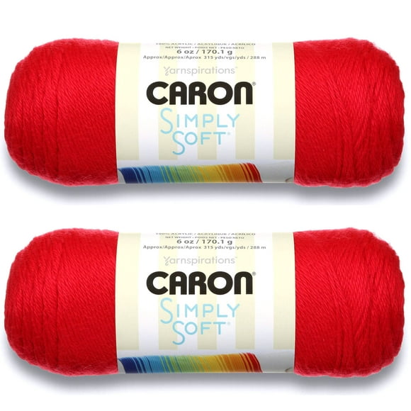 Bulk Buy: Caron Simply Soft Yarn Solids (2-Pack) (Red)