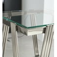 thumbnail image 6 of 20 Inch Square End Table with Double-Layer Tempered Glass, Modern Stainless Steel Side Table for Living Room & Home Office, Storage Coffee Table, Silver & Clear, 6 of 10
