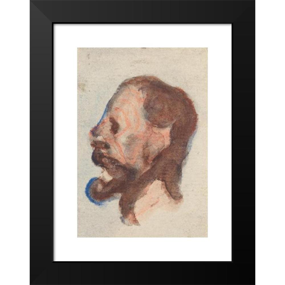 Honoré Daumier 11x14 Black Modern Framed Museum Art Print Titled - Head of a Man Iv