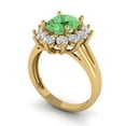 thumbnail image 2 of Clara Pucci 14K Yellow Gold 2.72ct Green Halo Ring for Women, 2 of 7