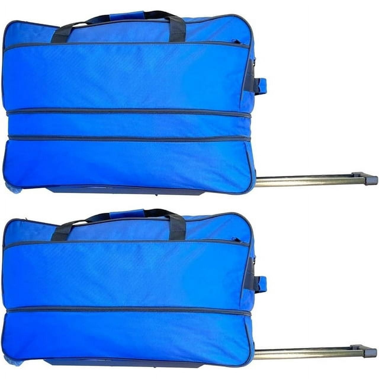 X Factor 28" Rolling Duffel Bag, Blue, Multi-Pocketed, Heavy-Duty, Collapsible, Telescoping Handle - Effortless Travel