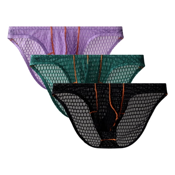Kudavo Men's Mesh Briefs Underwear,Low RiseUnderwear Soft Lightweight Underpants