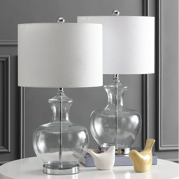 SAFAVIEH Bilsor 25 in. H Modern Glass Table Lamp, Clear