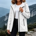 thumbnail image 4 of Nugftut Rain Jackets for Women Hooded Pockets Full ZipWaterproof Windbreaker Lightweight Rain Jackets,M, 4 of 8