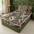 thumbnail image 2 of meiyoeat Camouflage Duck Monogram A Zipper Twin Comforter Sets with Fitted Sheet and 2 Pillowcases For Boys,Hunting Themed Initial Zipper Bedding Set,Black Reversible,4 Pieces, 2 of 7