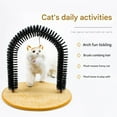 thumbnail image 4 of Tvtnvo Pet Self Grooming Brush Scratcher with Toy for Indoor Shedding Control Hair Removal Sturdy Easy Assembly Plastic Grooming Station Stimulating Brush Column for Play Brown 14.2x13.4x11.2in, 4 of 8