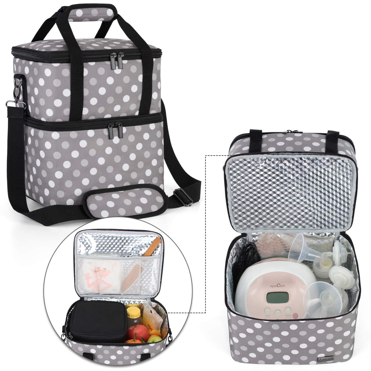 Luxja Breast Pump Bag with 2 Insulated Compartments for Breast Pump and