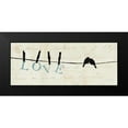 thumbnail image 2 of Pelletier, Alain 24x12 Black Modern Framed Museum Art Print Titled - Birds on a Wire - Love, 2 of 5