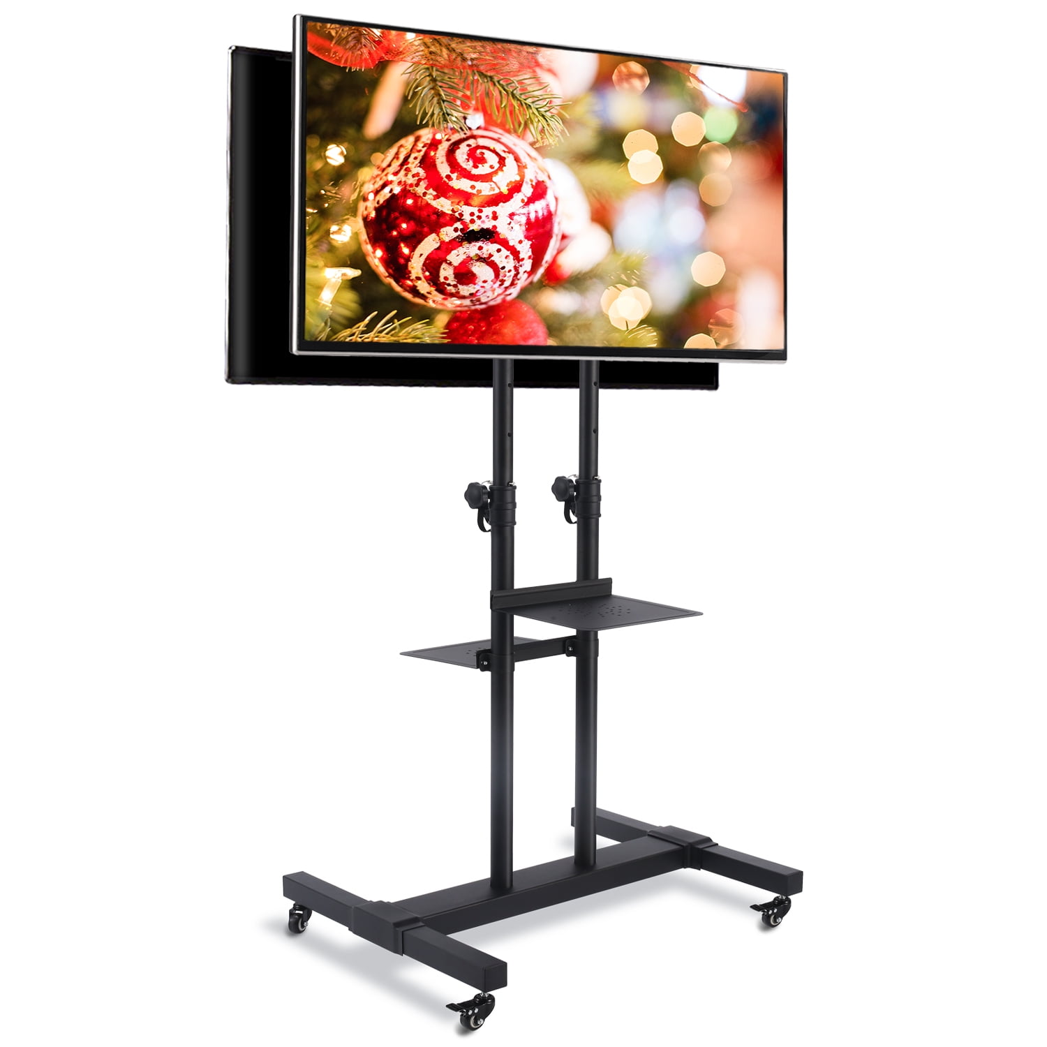 Details about   Mobile TV Cart Floor Stand Mount Height Adjustable Large Trolley for 32-80'' TV 