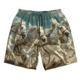thumbnail image 2 of Honeii's Roman Chariot Horse Race Print Men's Casual Shorts with Drawstring，Swim Trunks Quick Dry Beach Shorts, 2 of 5