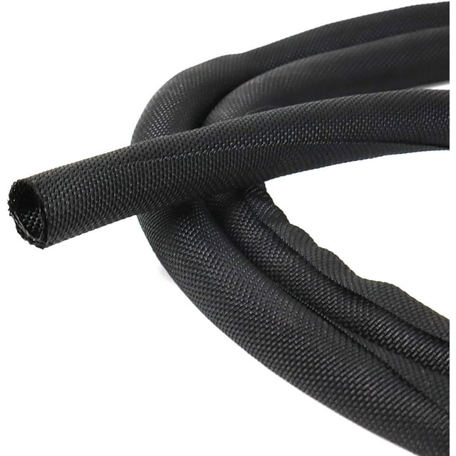 Black Braided Cable Management Sleeves Wire Loom Tubing Cord Protector