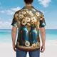thumbnail image 4 of Fotbe Rustic Daisy Mason Jars Camisa Hawaiana para Hombre Unisex – Camisa Casual de Verano con Botones de Manga Corta de Algodón y Lino,Small, 4 of 7