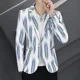 thumbnail image 2 of Abrigos Chaqueta para Hombre Trajes y Blazers de Hombre de Botonadura Sencilla Blanco Rayado Nuevo en Ropa Casual Original Elegante Verano Primavera, 2 of 5