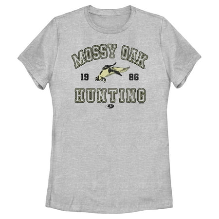 Women s Mossy Oak 1986 Hunting Logo Graphic Tee Athletic Heather Medium
