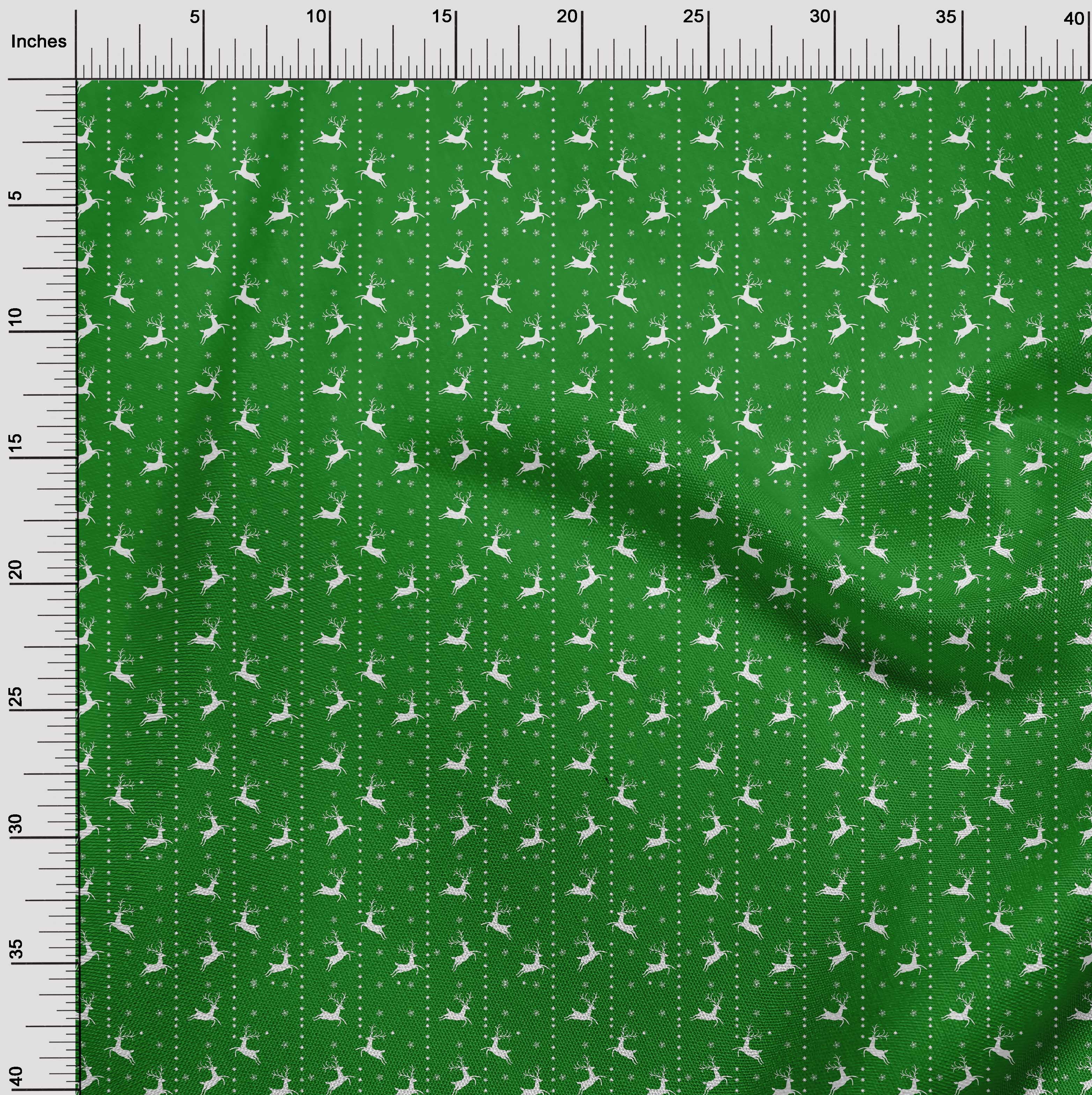 oneOone Cotton Jersey Dark Green Fabric Merry Christmas Sewing Fabric By The Yard Printed Diy Clothing Sewing Supplies 58 Inch Wide