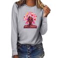 thumbnail image 2 of IROINNID Reduced Breast Cancer Pullover for Women Breast Cancer Awareness Loose Top Long Sleeve Sweatshirt Pullover Blouse,Silver, 2 of 4