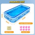 thumbnail image 5 of WonderStone Inflatable Swimming Pool, 113'' x 63'' x 20'' Large 3-Layer Thickened PVC Blow Up Pool with 8 Ocean Balls, Durable Family Pool for Adults & Kids, Backyard Garden Summer Water Fun, 5 of 9