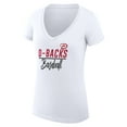 thumbnail image 2 of Women's G-III 4Her by Carl Banks  White Arizona Diamondbacks Team Graphic V-Neck Fitted T-Shirt, 2 of 3
