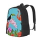 thumbnail image 1 of Balery Tropical Jungle Flamingo Mochila para hombre y mujer - Tela Oxford 600D resistente - Gran capacidad, resistente al agua, ideal para la escuela, viajes y senderismo, 1 of 6